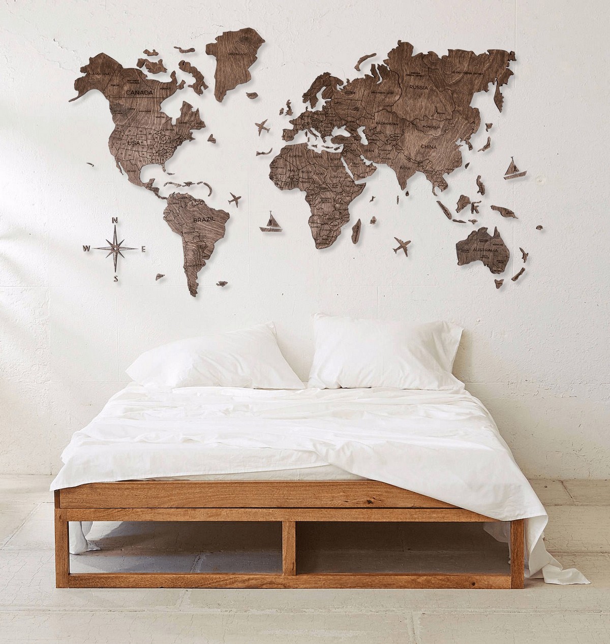Harta lumii pe perete 200x120 cm