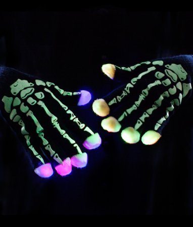 Mănuși schelet strălucitoare cu LED