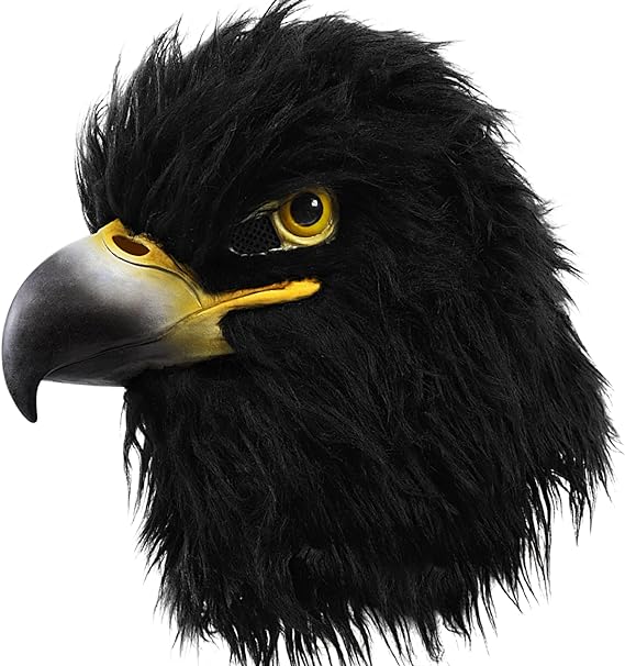 masca de silicon vultur negru cap de fata