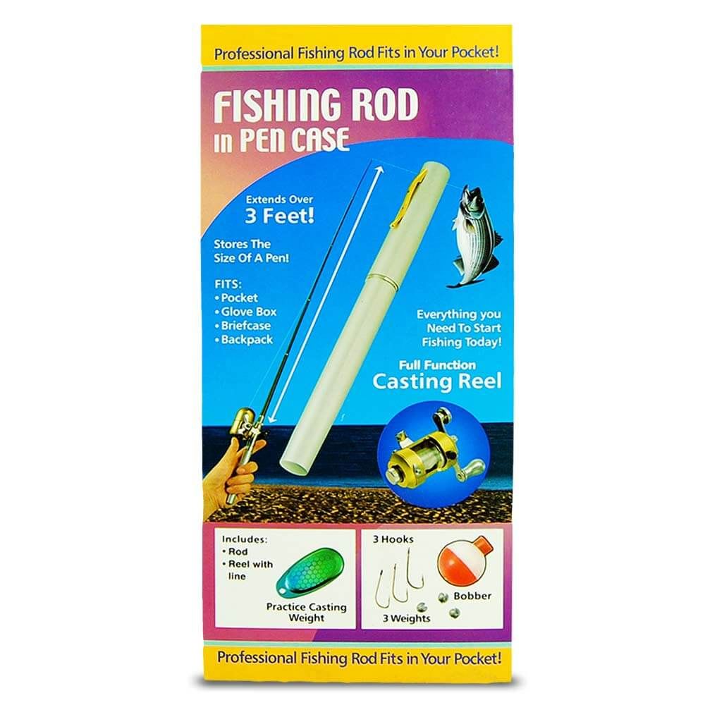Undiță mini pen pentru pescuitul cu mulinetă în stilou - telescopică până la 1 metru