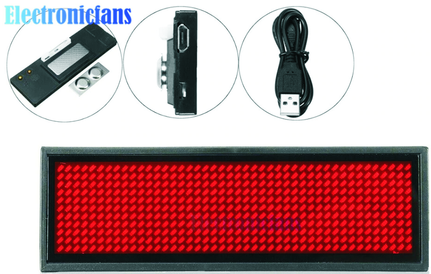 Insignă denumire LED Bluetooth