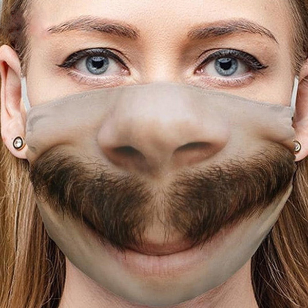 mască amuzantă pe față cu mustață