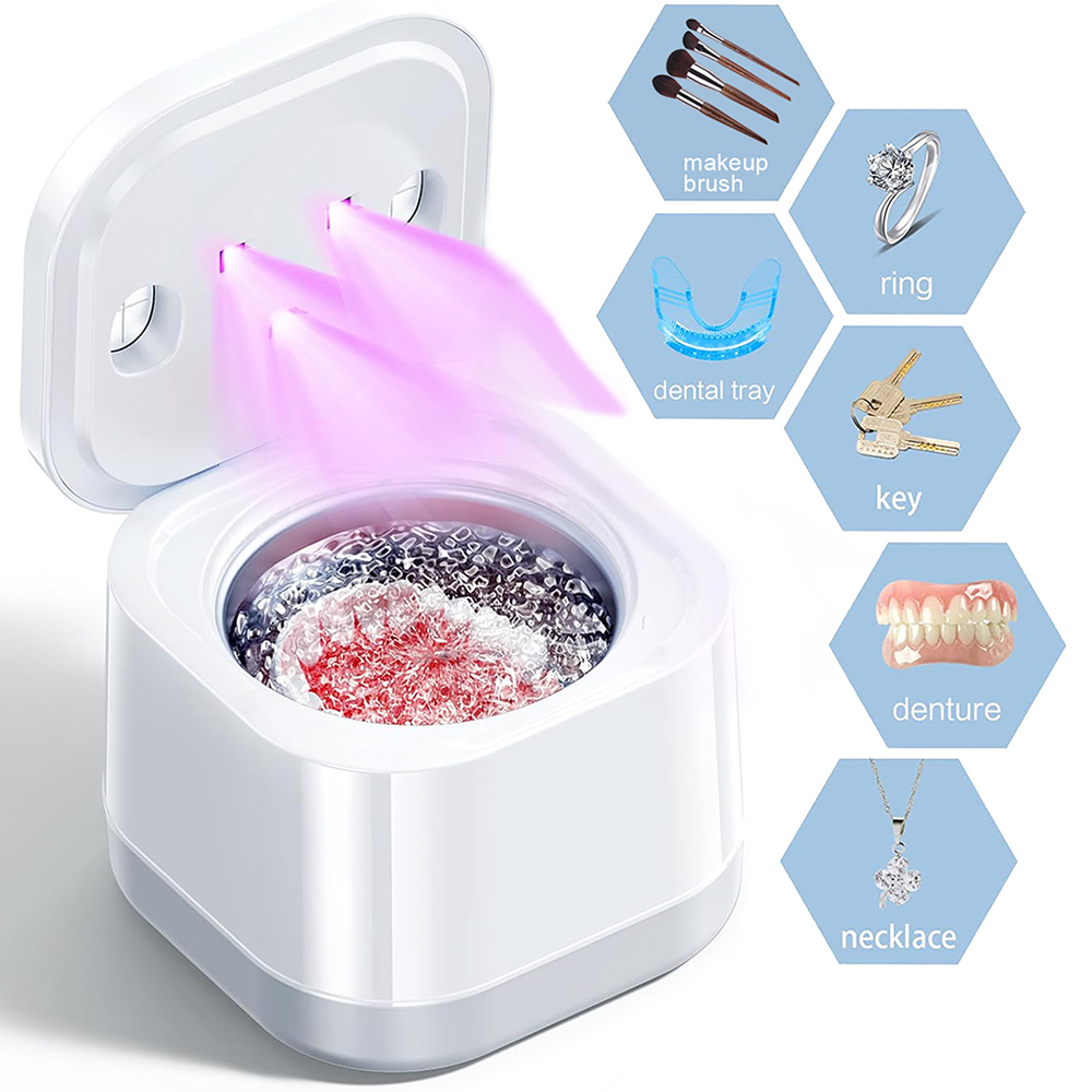 dispozitiv cu ultrasunete de curățare pentru aliniere, apărători, aparat dentar, capete de periuță de dinți, bijuterii