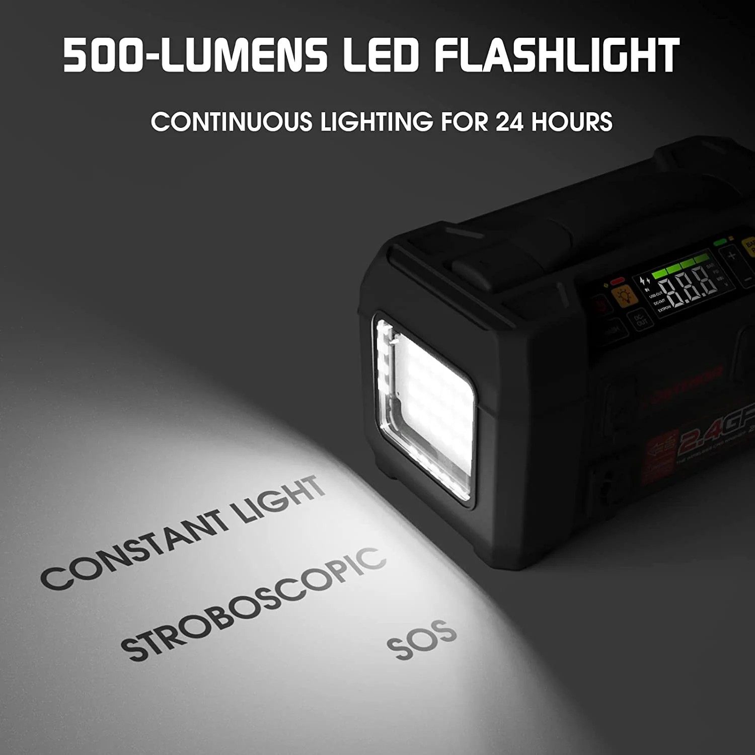 lanternă LED de 500 lumeni de pornire auto + compresor și power bank