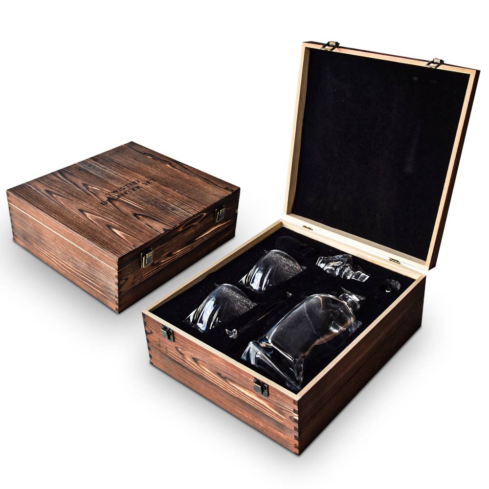 set de sticlă pentru cristal de whisky într-o cutie cadou