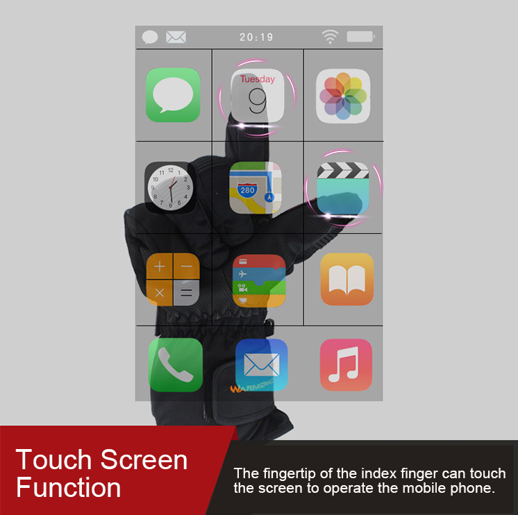 mănuși de iarnă cu suprafață pentru degete cu ecran tactil pentru smartphone-uri