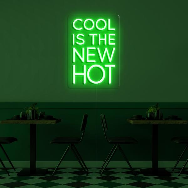 Semn LED neon 3D pe perete - Cool is the new hot 75 cm