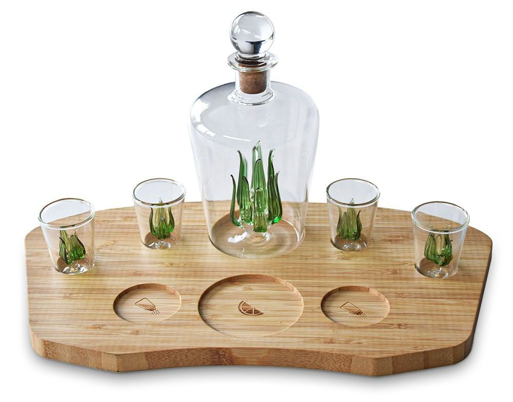set decantor pahare tequila agave