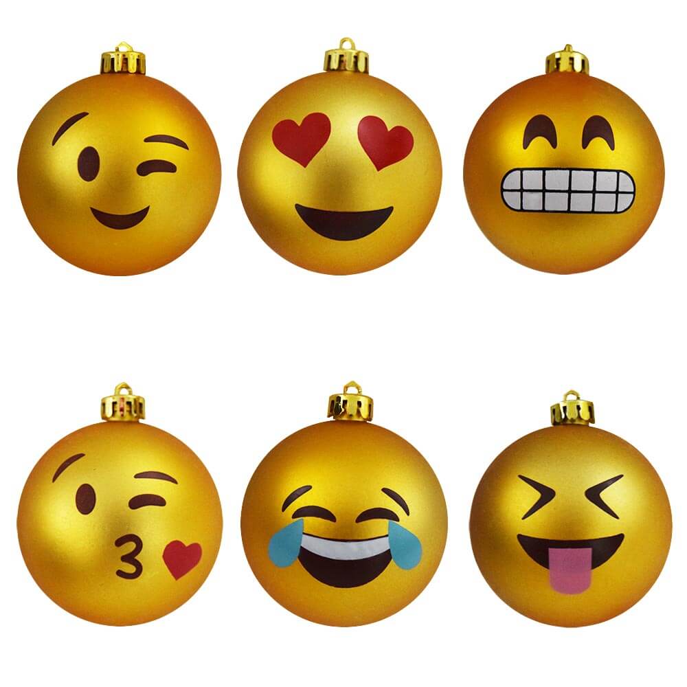 bile zâmbete pe decorațiuni de emoticon pentru pomul de Crăciun