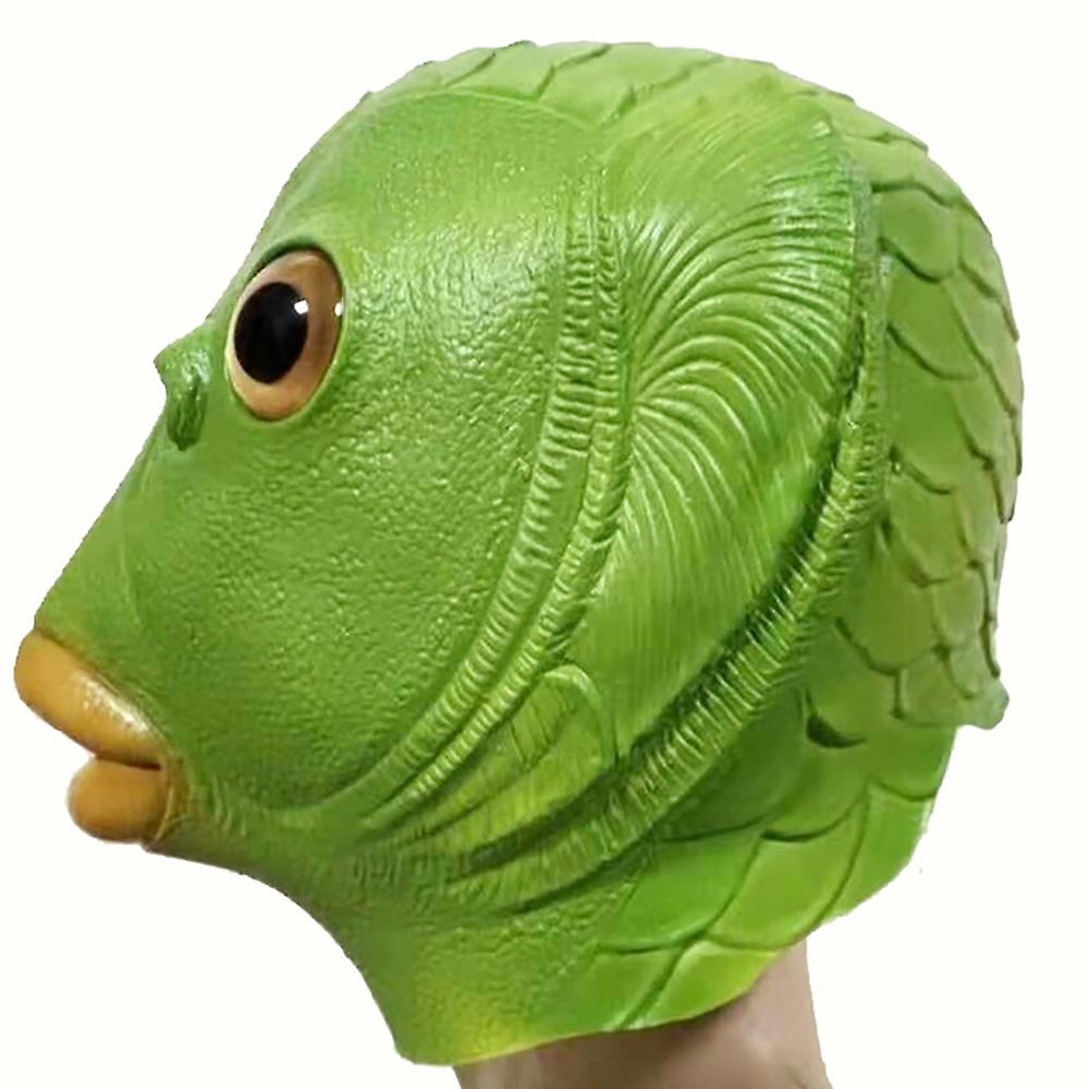 Mască de silicon pentru față cu cap verde pește