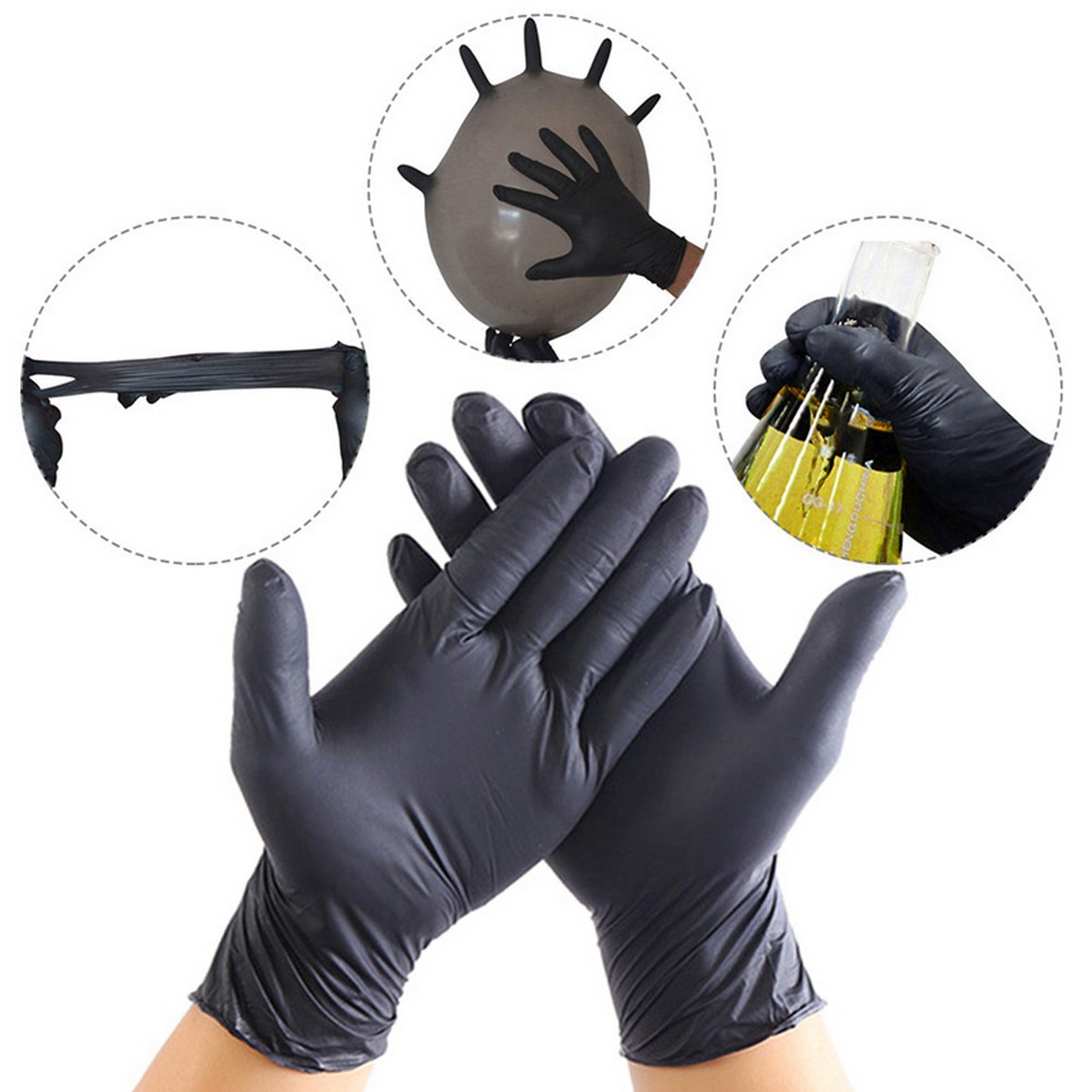 mănuși de cauciuc negru de protecție