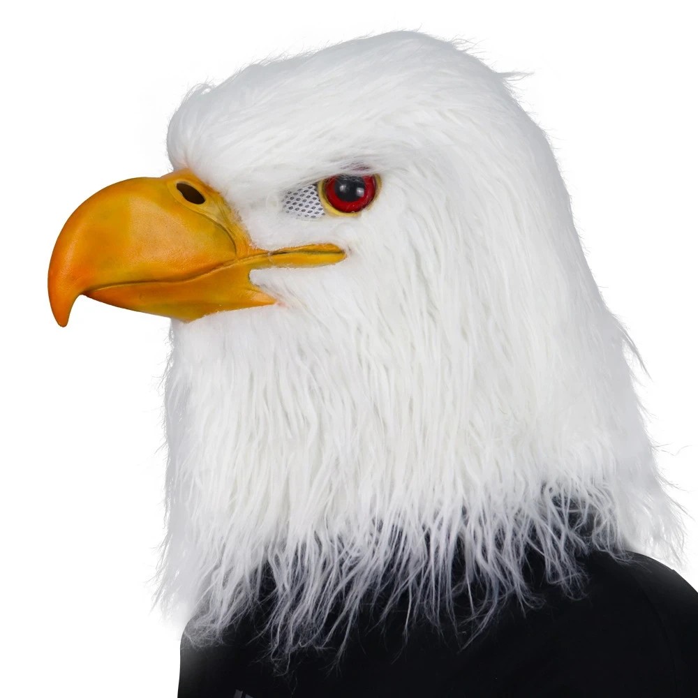 masca de silicon cu cap de vultur alb