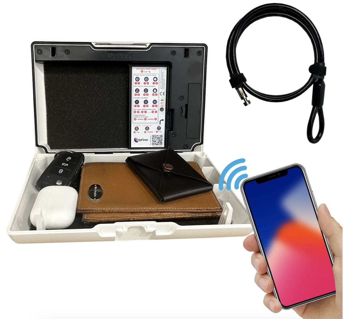Seif portabil inteligent UpLock mini seif pentru obiecte de valoare mobile