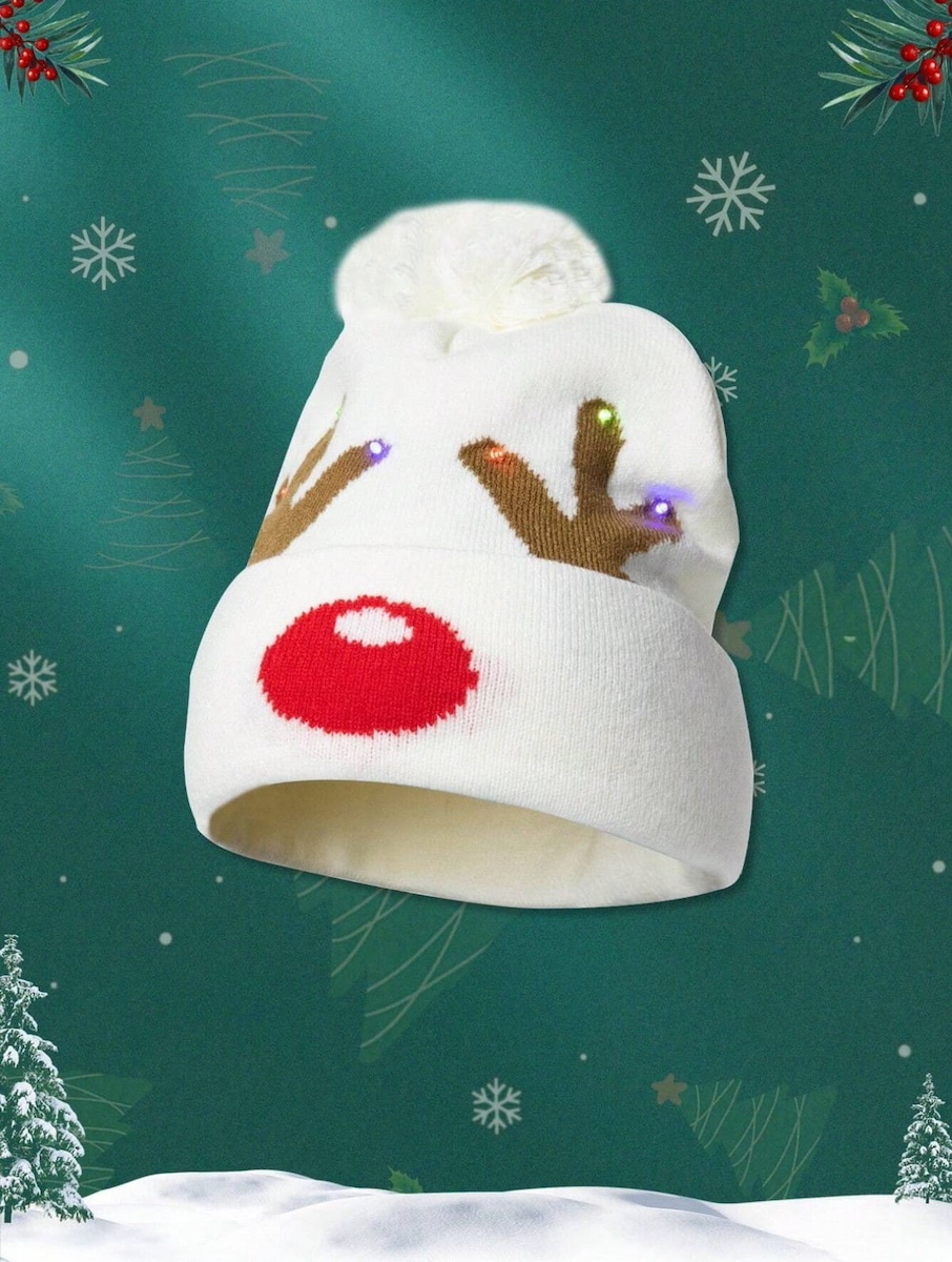 șapcă coarne de ren de Crăciun - șapcă pentru iarnă strălucitoare, Rudolph