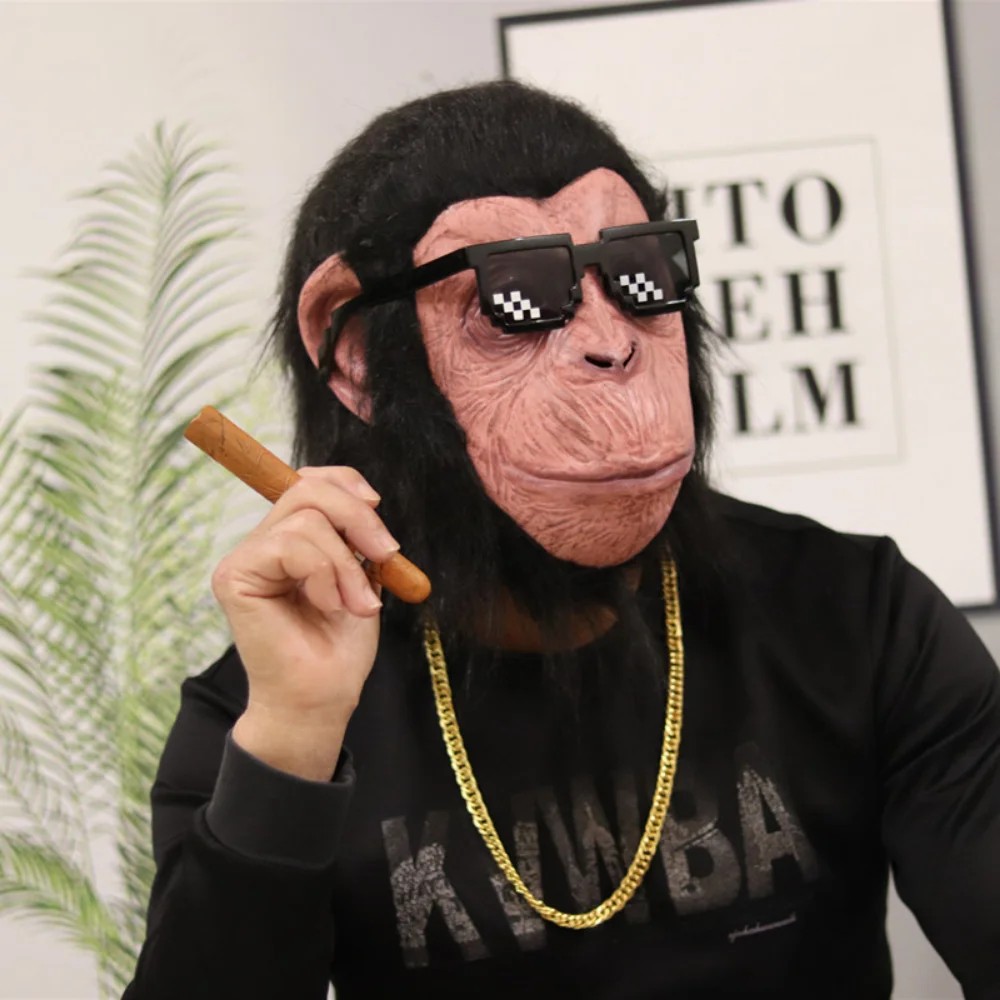 masca cimpanzei fata de maimuta masca din latex siliconat pentru cap
