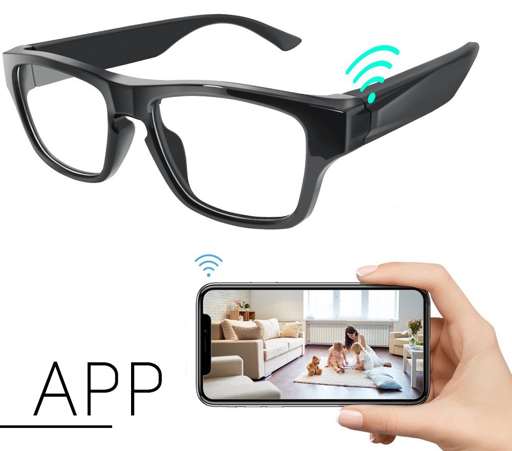 ochelari de spionaj cu cameră HD, transmisie wifi prin telefonul mobil