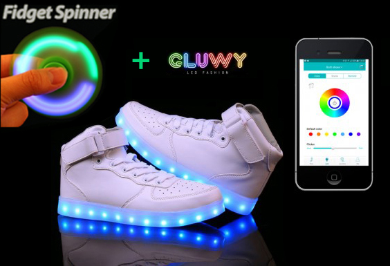 Approximation Pedagogy radius Pantofi cu pantofi cu LED alb - App pentru a schimba culoarea prin telefon  | Cool Mania