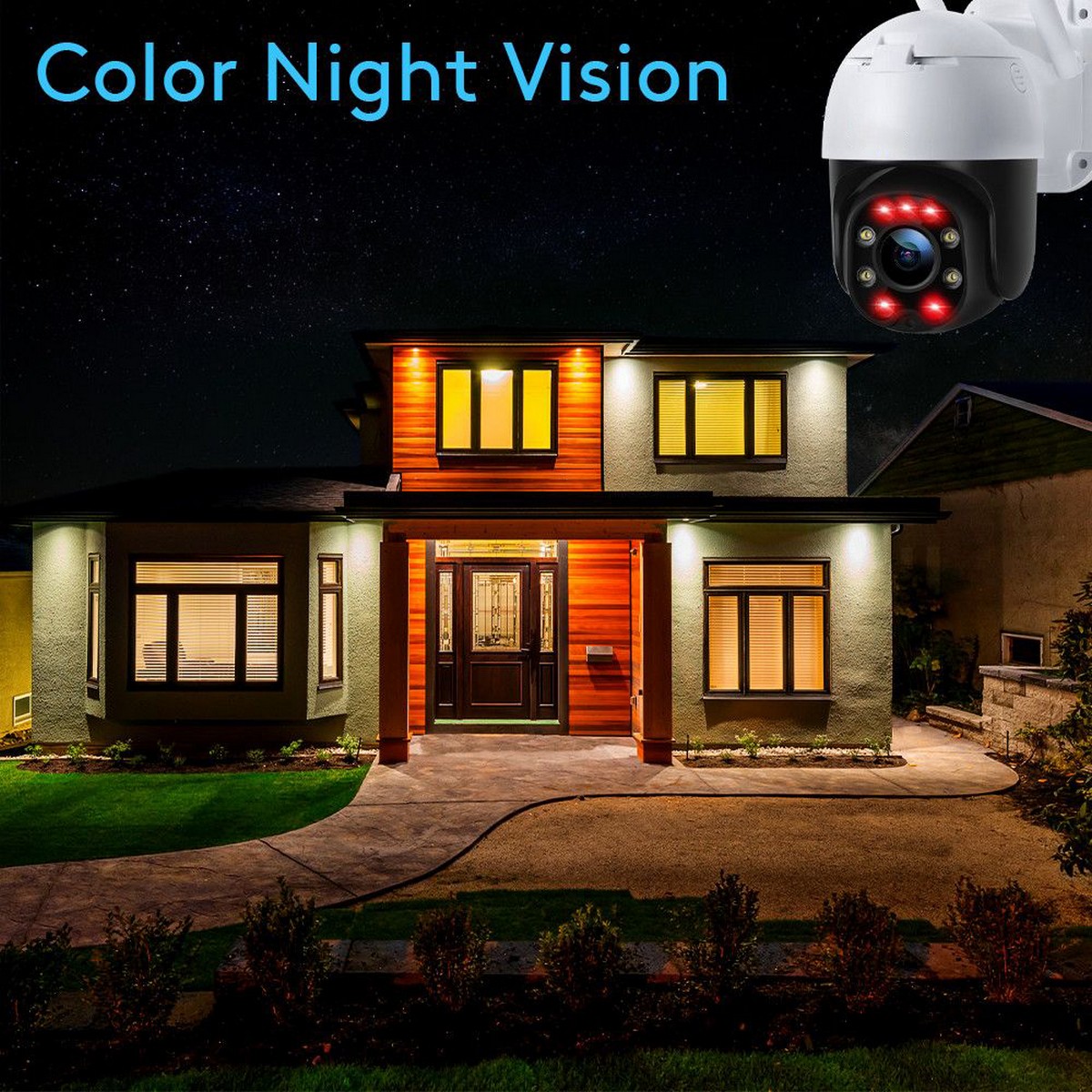 cameră de securitate ip de viziune de noapte - leduri cu infraroșu colorate