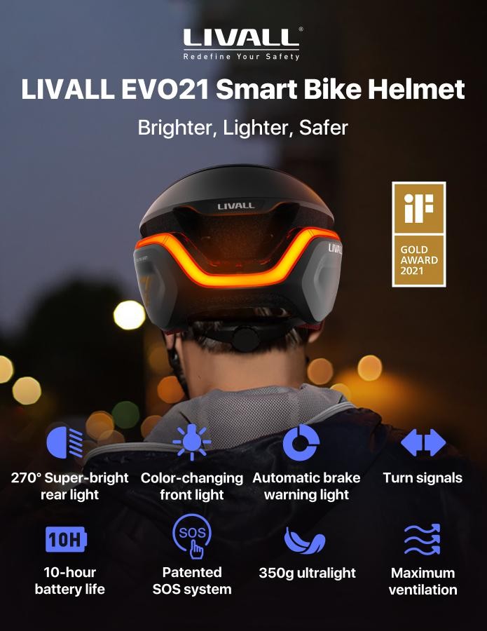 Casca SMART pentru bicicleta - Livall EVO21