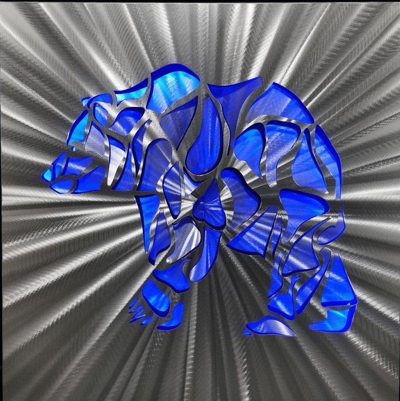 Ursul polar - LED picturi metal abstracte 3D aluminiu