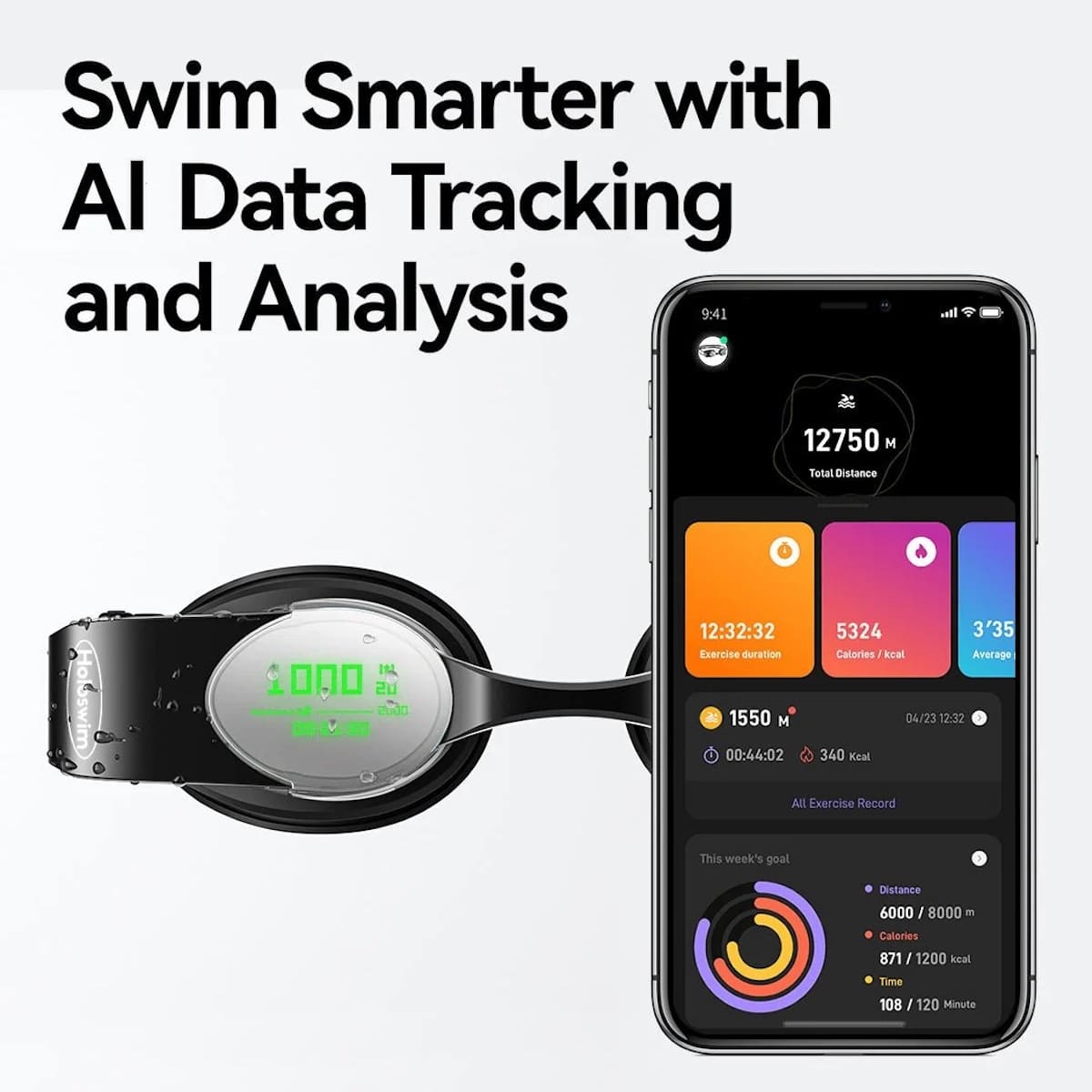 Ochelari de înot inteligenți holo swim cu aplicație pentru smartphone