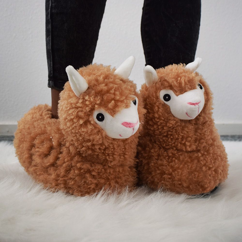 papuci caldi de alpaca lama