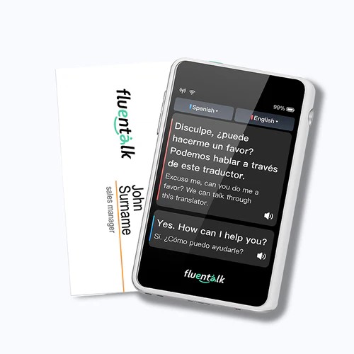 Fluentalk T1 mini - Dimensiunea cardului Visa cu ecran HD de 2,8".