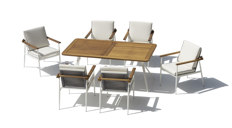 Set masa si scaune - Mobilier de gradina de lux din lemn