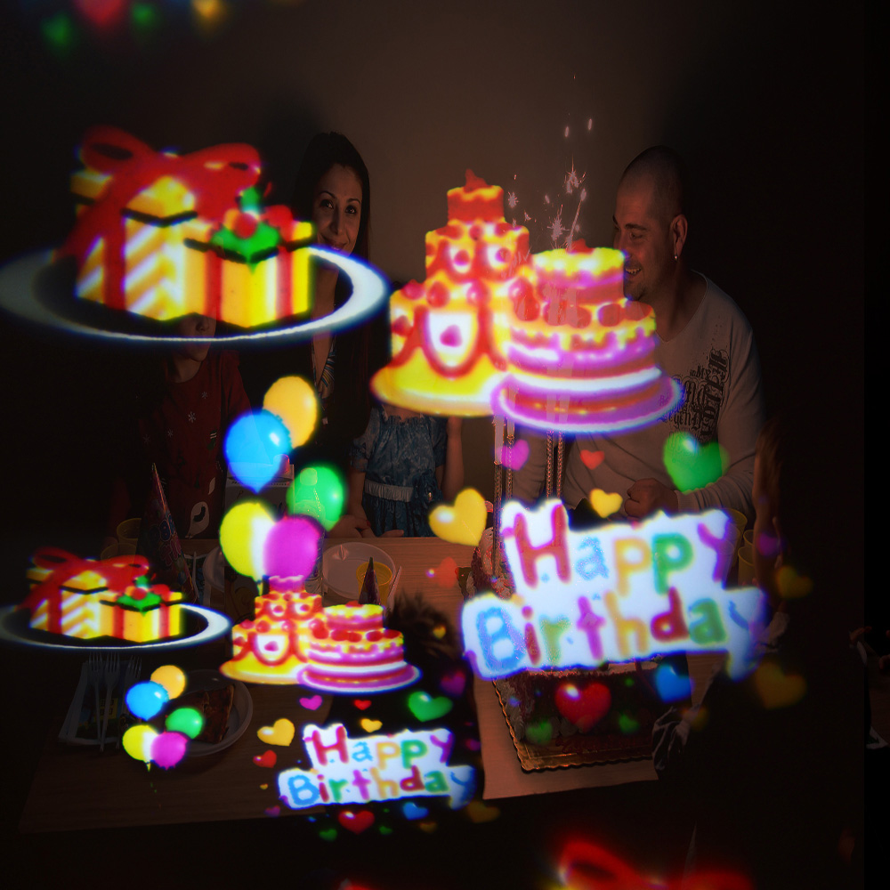 proiector led distractiv de petrecere pentru proiectarea de sărbătoare a baloanelor de la mulți ani