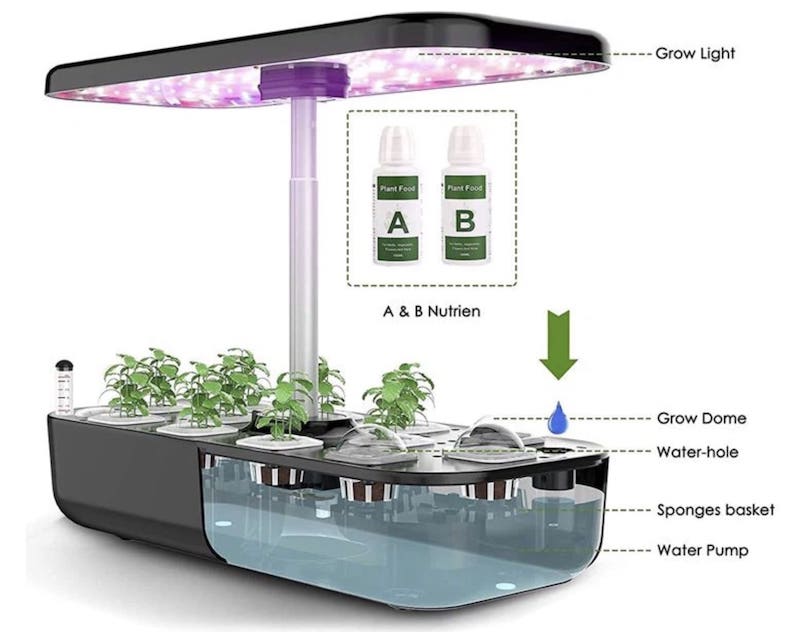 Lampa LED GROW (hidroponica) pentru cresterea plantelor - Kit cu 12 capsule