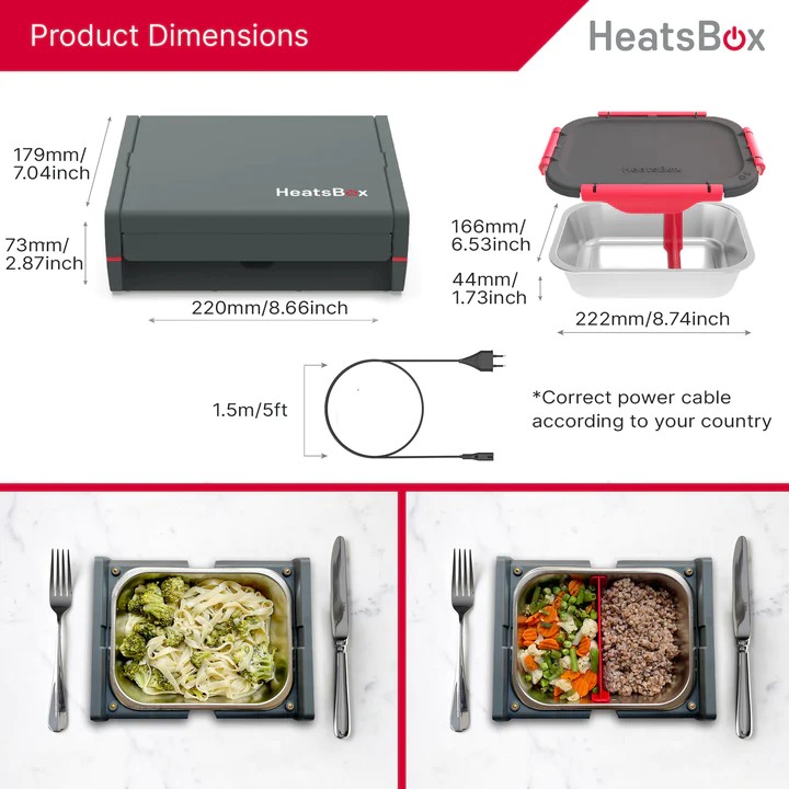 cutie de prânz pentru alimente alimente încălzite electric heatsbox pro