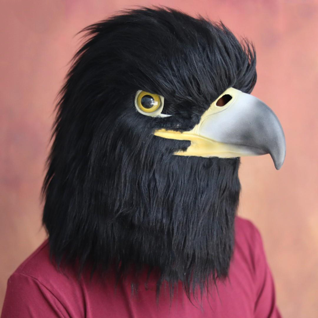 mască de față cu vultur american negru Halloween
