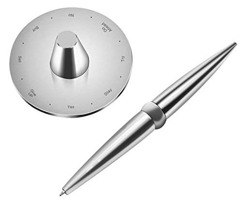 stilou argintiu din oțel inoxidabil cu bază magnetică