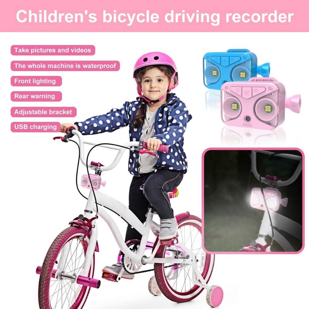 cameră pentru biciclete pentru copii cu lumină pentru bicicletă