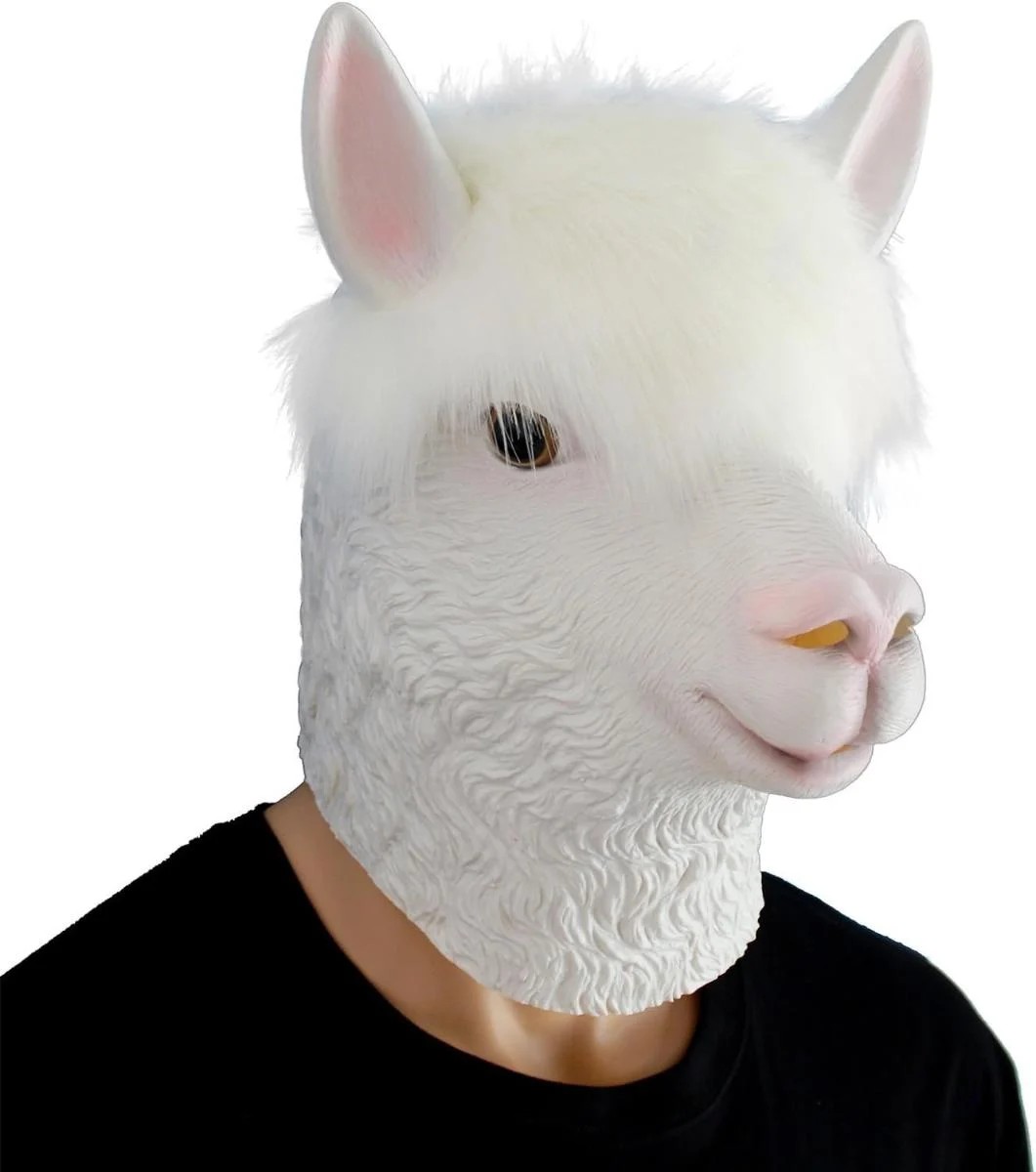 alpaca llama - masca de fata cap latex silicon