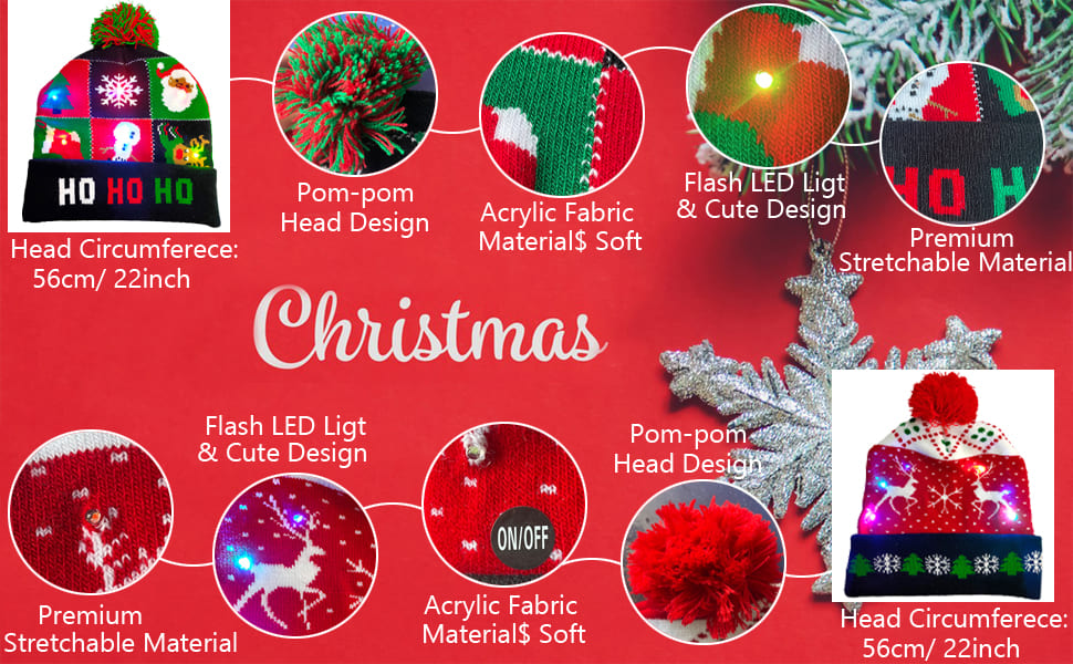 Crăciun pentru iarnă cu diverse motive (design) iluminate cu LED