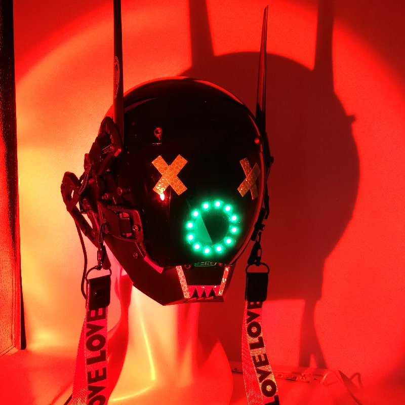 Casca cu masca LED Cyberpunk luminoasa